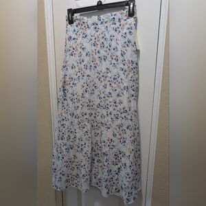 XS Floral Pleated Maxi Skirt